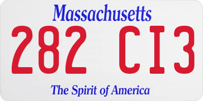 MA license plate 282CI3