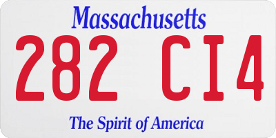 MA license plate 282CI4