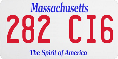 MA license plate 282CI6