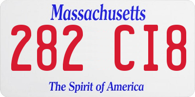 MA license plate 282CI8
