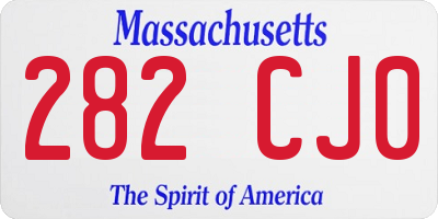 MA license plate 282CJ0
