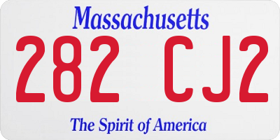 MA license plate 282CJ2