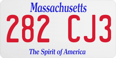 MA license plate 282CJ3