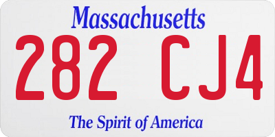 MA license plate 282CJ4
