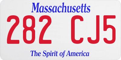 MA license plate 282CJ5