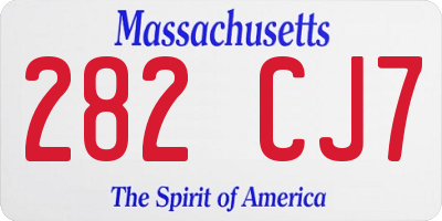 MA license plate 282CJ7