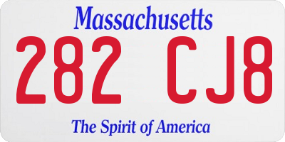 MA license plate 282CJ8