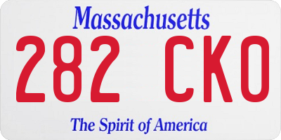 MA license plate 282CK0