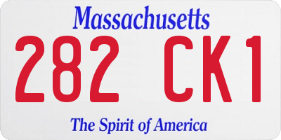 MA license plate 282CK1