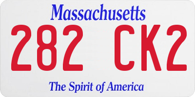 MA license plate 282CK2