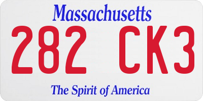 MA license plate 282CK3