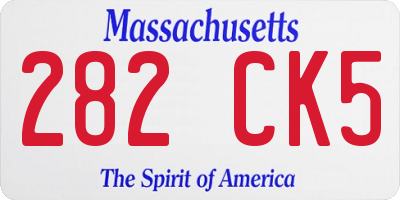 MA license plate 282CK5