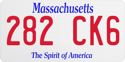 MA license plate 282CK6