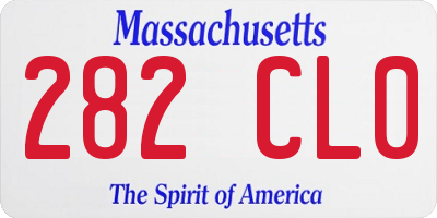 MA license plate 282CL0