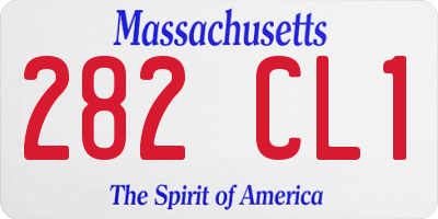 MA license plate 282CL1