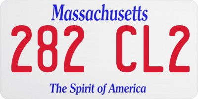 MA license plate 282CL2