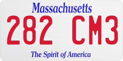 MA license plate 282CM3