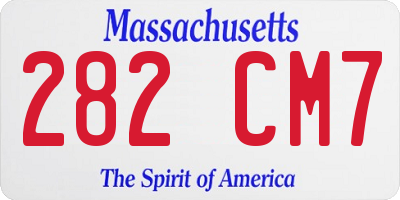 MA license plate 282CM7