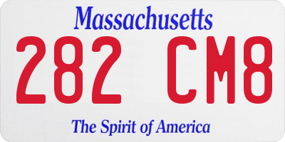 MA license plate 282CM8