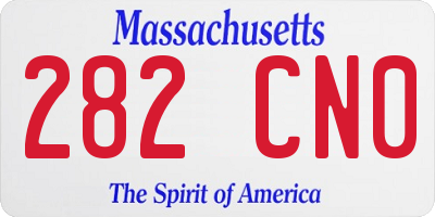 MA license plate 282CN0