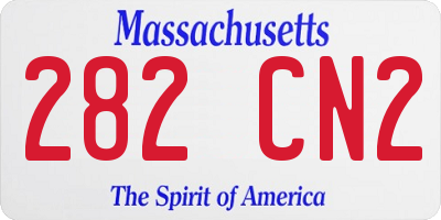 MA license plate 282CN2