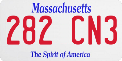 MA license plate 282CN3