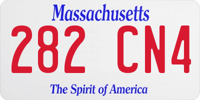 MA license plate 282CN4