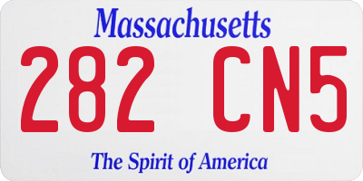MA license plate 282CN5