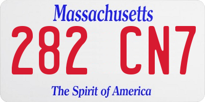 MA license plate 282CN7