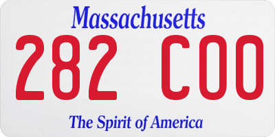 MA license plate 282CO0