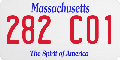 MA license plate 282CO1
