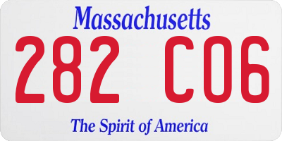 MA license plate 282CO6
