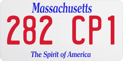 MA license plate 282CP1