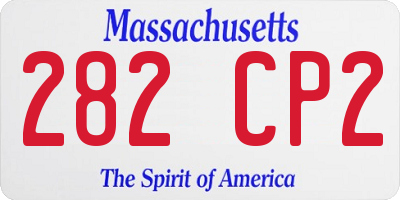MA license plate 282CP2
