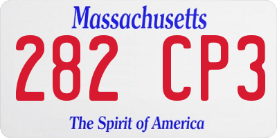MA license plate 282CP3