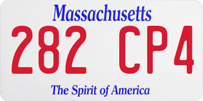MA license plate 282CP4