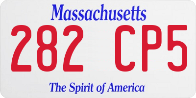 MA license plate 282CP5