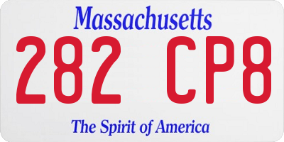 MA license plate 282CP8