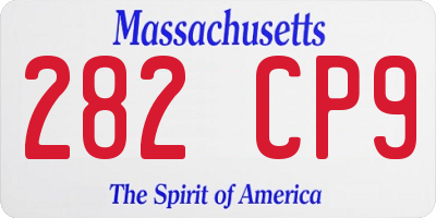 MA license plate 282CP9