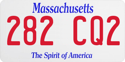 MA license plate 282CQ2