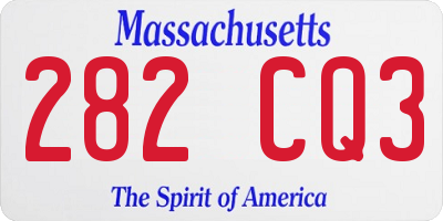 MA license plate 282CQ3