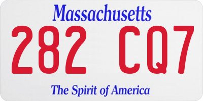 MA license plate 282CQ7