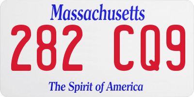 MA license plate 282CQ9