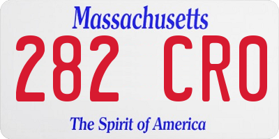 MA license plate 282CR0