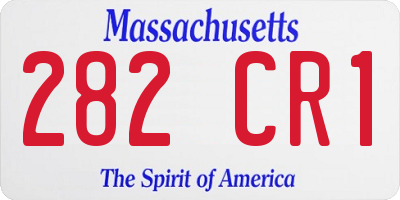 MA license plate 282CR1