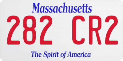 MA license plate 282CR2