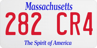MA license plate 282CR4