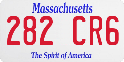 MA license plate 282CR6
