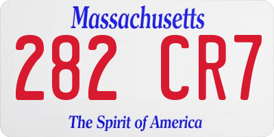 MA license plate 282CR7