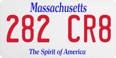 MA license plate 282CR8
